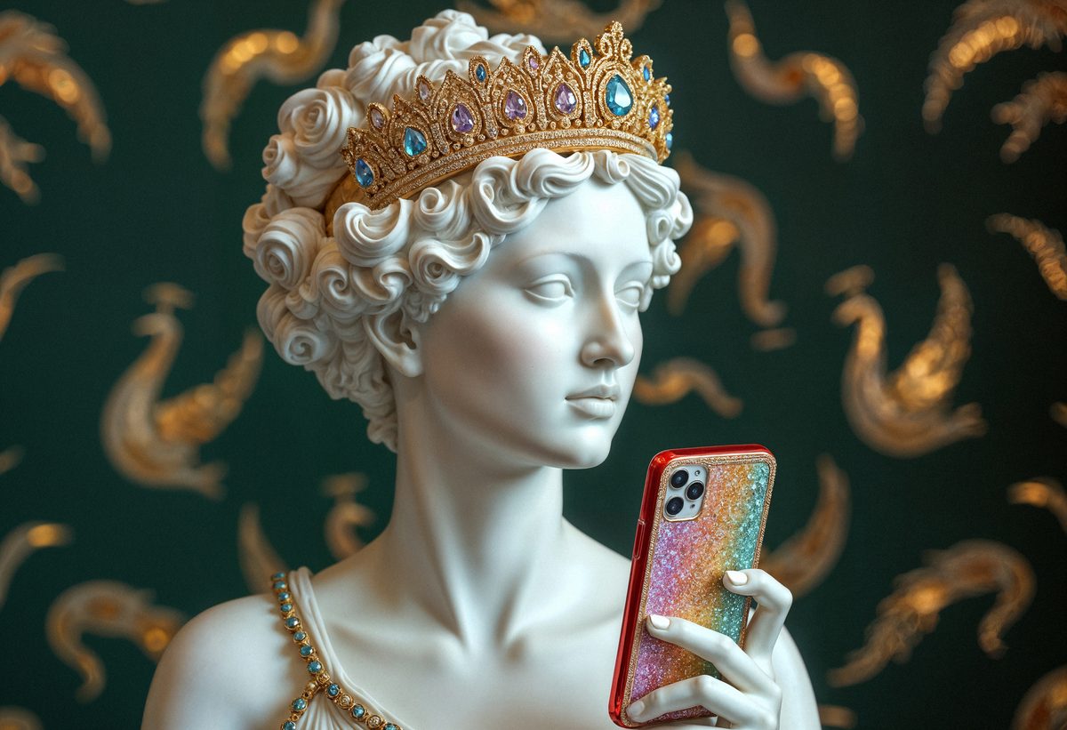 Dirección de arte Medusa — figura clásica